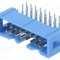 Conector IDC tată 16 pini 2x8 90&deg; THT 2,54mm TE Connectivity albastru