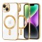 Husa MagSafe pentru Apple iPhone 14, Techsuit, Luxury Crystal, Aurie