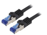 Patch cord S/FTP 6a LSZH negru 10m