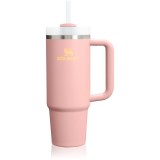 Stanley Quencher H2.O FlowState&trade; Tumbler pahar din oțel inoxidabil cu pai medium Peach Rose 890 ml