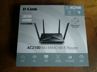 Router Wireless Gigabit D-LINK DIR-2150 AC2100, Dual-Band 300 + 1733 Mbps, negru foto