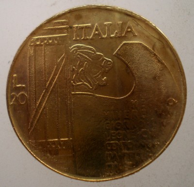 1.854 REPLICA ITALIA VITTORIO EMANUELE III 20 LIRE 1928 R 22mm/4,0g foto
