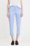Sisley pantaloni culoarea negru, fason tigareta, high waist, 4ED4LF00R