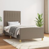 VidaXL Cadru de pat fără saltea, gri taupe, 100x200 cm, textil