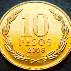Moneda exotica 10 PESOS - CHILE, anul 2008 * cod 3148 = A.UNC