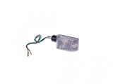 Semnalizare Moto Fata Universala, Sticla Transparenta, Dreptunghiulara, Bec 12V H10W, Cablu 150mm, Filet M8