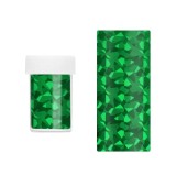 Folie decorativă pentru unghii - verde cu reflexii holografice asimetrice, INGINAILS