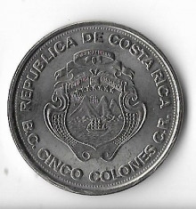 Moneda 5 colones 1975 - Costa Rica, comemorativa foto