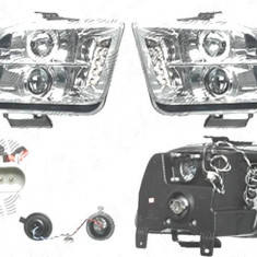 Far Ford Mustang, 09.2004-02.2009, fata, Stanga+Dreapta, cu fiber-optic Lampa pozitie; Tip= USA; H1+H1; manual; transparent, silver; tuning; omologar