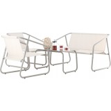 Set mobilier gradina/terasa, bej, otel, textil, 1 masa, 2 scaune, 1 canapea, Soffi, Chomik