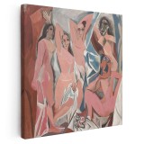 Tablou pictura Domnisoarele din Avignon de Pablo Picasso 1553 Tablou canvas pe panza CU RAMA 80x80 cm
