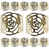 Set 12 Inele Aurii pentru servetele- Accesorii de Lux pentru Masa Ta, 43 x 42 mm