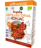 Paste Fusilli Bio din Linte Coral si Konjac 200g Aromandise - Fara Gluten, Vegan, Bogate in Fibre, Gata in 3 Min.