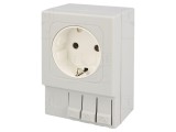 Soclu Tip F 250VAC 16A IP20 pentru Șină DIN