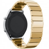 Cumpara ieftin Curea pentru Smartwatch Samsung Galaxy Watch 46mm, Samsung Watch Gear S3, iUni 22 mm Otel Inoxidabil Gold Link Bracelet