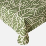 Fata de masa plastifiata, 180x140cm, Verde cu model frunze, CMCLASS