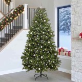 vidaXL Brad de Crăciun artificial Verde 270 cm PVC și Metal 3395714