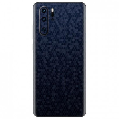 Set Folii Skin Acoperire 360 Compatibile cu Huawei P30 Pro (Set 2) - ApcGsm Wraps HoneyComb Blue foto