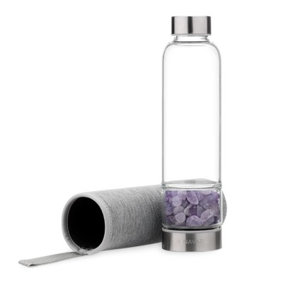 Sticla de bauturi cu pietre pretioase de Navaris, 420 ml, Husa, Mov, 53150.03 foto