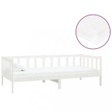 Cumpara ieftin Pat de zi cu saltea, 90x200 cm, lemn masiv de pin