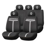 Set Huse Scaune Universale HLX1 Compatibile cu Renault Nou &ndash; Negru/Gri