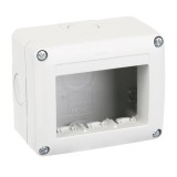 Doza aparenta Gewiss System, tripla, 3 module, IP40, 99x82x55mm, montaj aparent, plastic, ignifuga