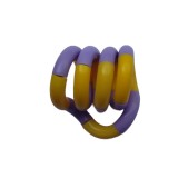 Jucarie senzoriala antistres, flippy, fidget twist, cu miscari infinite de decompresie, 2 culori, galben/mov, + 3 ani