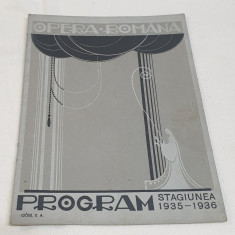 Brosura - Reclame - Program OPERA ROMANA - Stagiunea 1935 - 1936 perioada regala