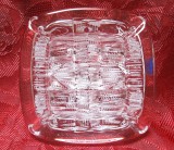 SCRUMIERA STICLA NYBRO SUEDIA ANUL 1985 MODEL AISBERG 15 CM