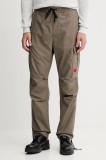 HUGO pantaloni de bumbac culoarea bej, drept, 50493865