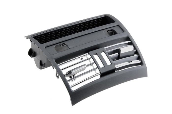 Grila ventilatie aer AC Bmw Seria 5 F10, F11, 2010-, Crom Central-Spate Pentru Vehicule Cu Functie De Incalzire A Scaunelor Spate, NTY EZC-BM-051