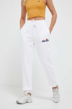 Cumpara ieftin Ellesse Pantaloni femei, culoarea alb, material neted SGK13459-011