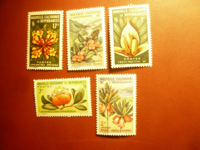 Serie mica Noua Caledonie colonie franceza - 1964 - Flora , 5 val. foto