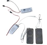 Comutator tactil cu difuzoare bluetooth pentru oglinda LED, functie dimmer, dezaburire, 12-24V DC, LB-05-BT2, CE Contact Electric