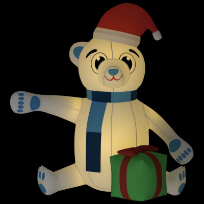 Ursuleț gonflabil de Crăciun cu LED, 180 cm foto