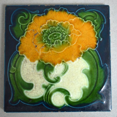 Placa ceramica Art Nouveau Anglia cca 1905 foto