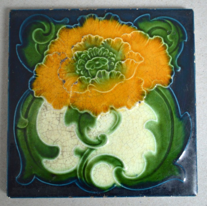 Placa ceramica Art Nouveau Anglia cca 1905