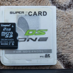 SUPER CARD DS ONE FOR NDS SI NDSL + CARD 2 GB KINGSTON, PENTRU CONSOLE NINTENDO