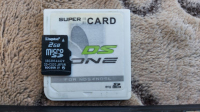 SUPER CARD DS ONE FOR NDS SI NDSL + CARD 2 GB KINGSTON, PENTRU CONSOLE NINTENDO foto