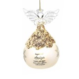 Ornament brad Craciun Inger sticla multicolora cu led &Oslash; 6,5 x 10,5 H