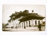 Piatra Neamț:Gara,carte poș.foto scrisă 1935