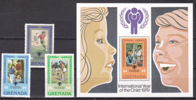Grenada 1979 anul international al copiilor MI 963-65 + bl.82 MNH foto