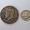 US -Lot de Doua Monede din Argint -Half Dollar 1964 Kennedy -One Dime 1952 .