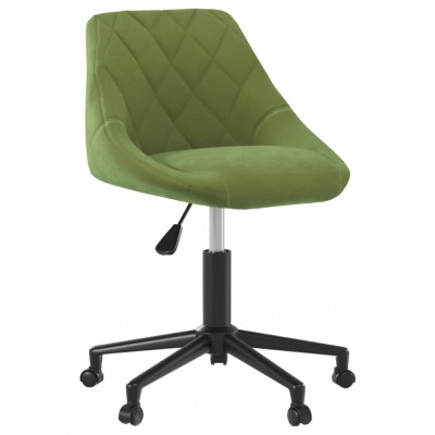 vidaXL Scaun de masă pivotant, verde deschis, catifea foto