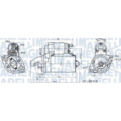 Electromotor Bmw 1 (E81), 1 (E87), 1 Convertible (E88), 1 Coupe (E82), 3 (E90), 3 Convertible (E93), 5 (E60), X3 (E83), Z4 Roadster (E85), MAGNETI MA