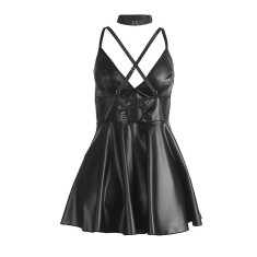 Rochie Sexy SUBBLIME ? DRESS WITH BLACK LEATHER STRAPS S/M foto