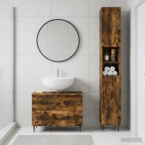 Cumpara ieftin Set de dulapuri pentru baie, 2 piese HAARLEM Stejar fumuriu
