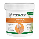 Dischete rotunde pentru curățarea ochilor VET&acute;S BEST, 100 buc, Vets Best