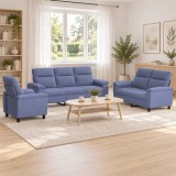 Cumpara ieftin Set de canapea 3 pcs Albastru Jeans Tesatura
