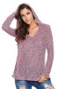 Bluza Dama Tricotata Larga Visinie cu Gluga si Decolteu V, Maneca Lunga. Material Texturat Casual. Marimi: S, M, S/M